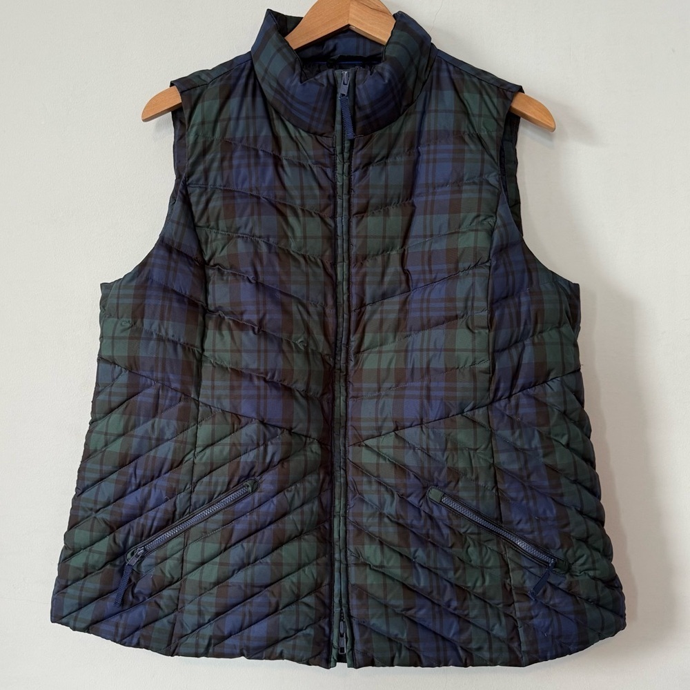 Talbots Blue and Green Quilted Vest, Size X (1X)